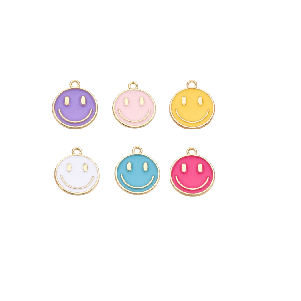 Gold Large Smiley Face Charm