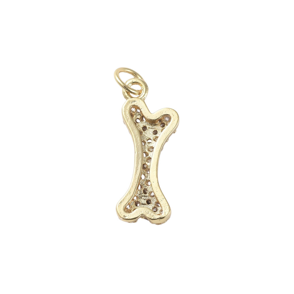 Gold Dog a Bone Charm