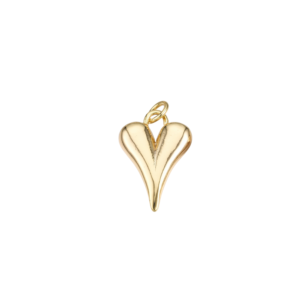 Mini Gold Puff Heart Charm