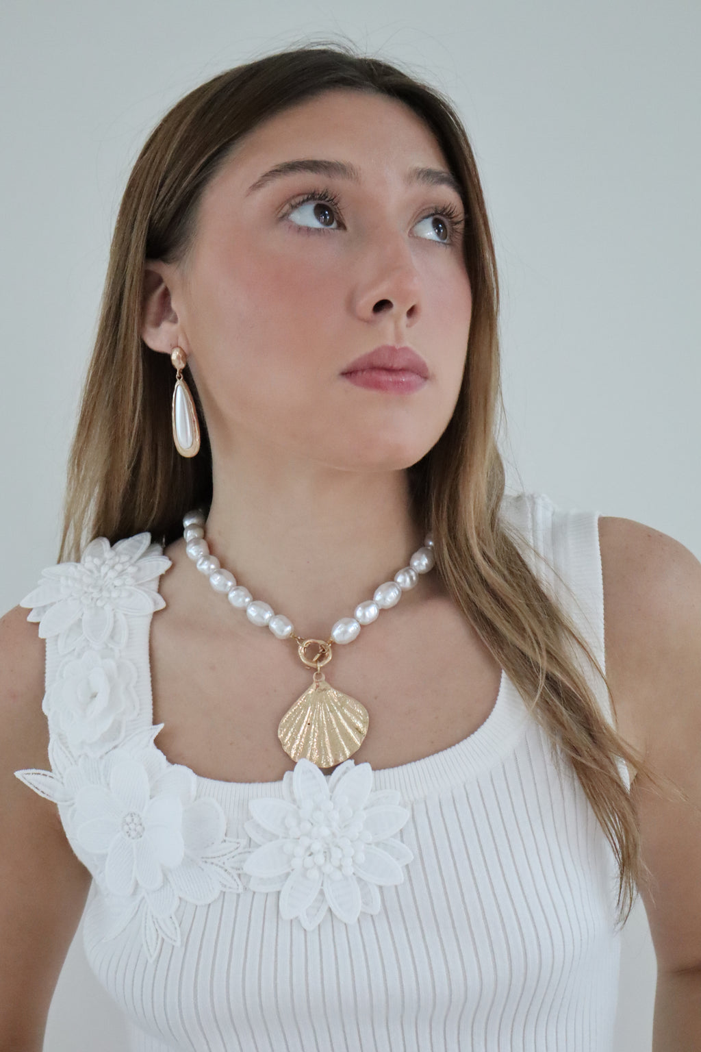 Gold Oval Drop Earrings