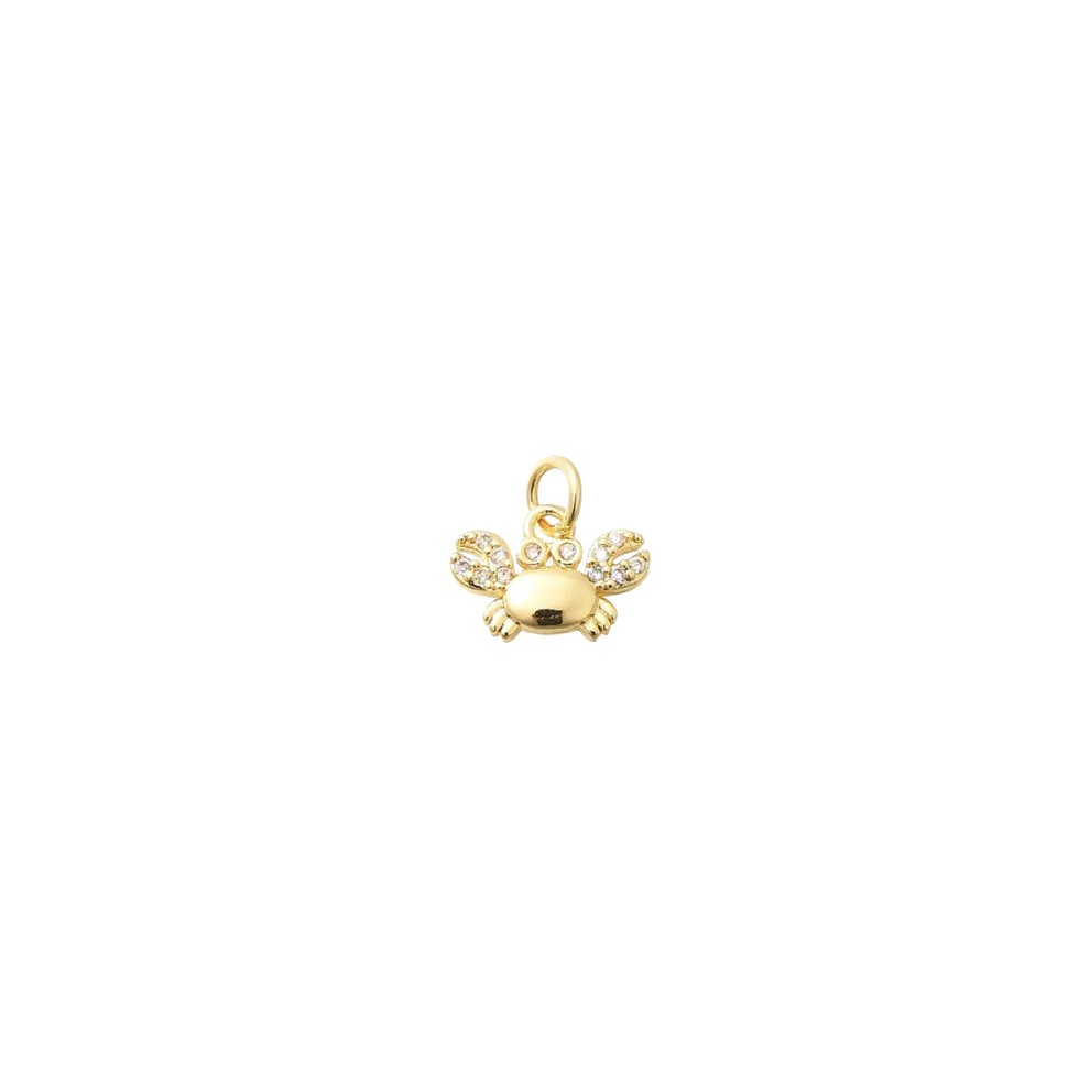 Gold Crab with Cubic Zirconia Charm