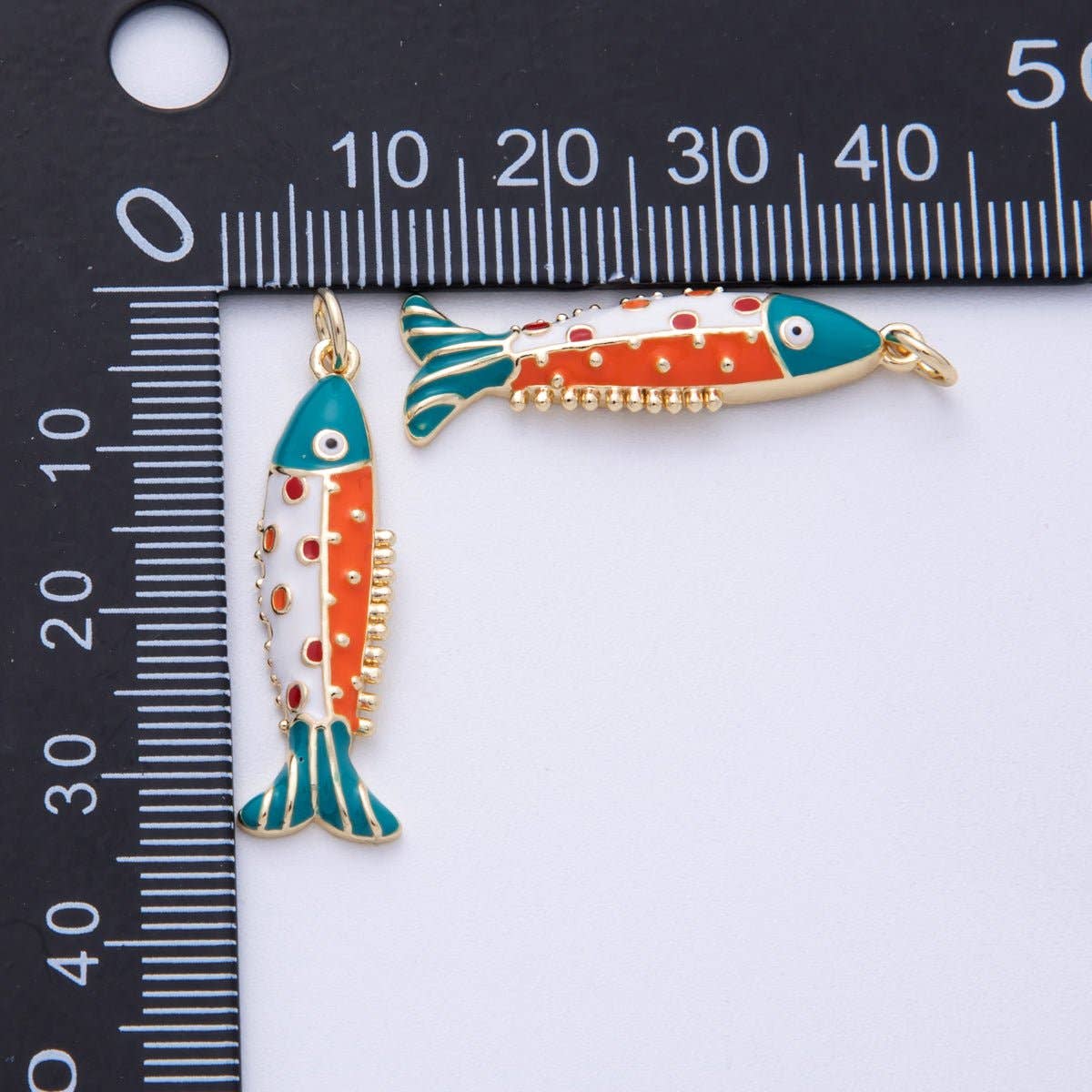 18K Gold Filled Multicolor Sardine Charm