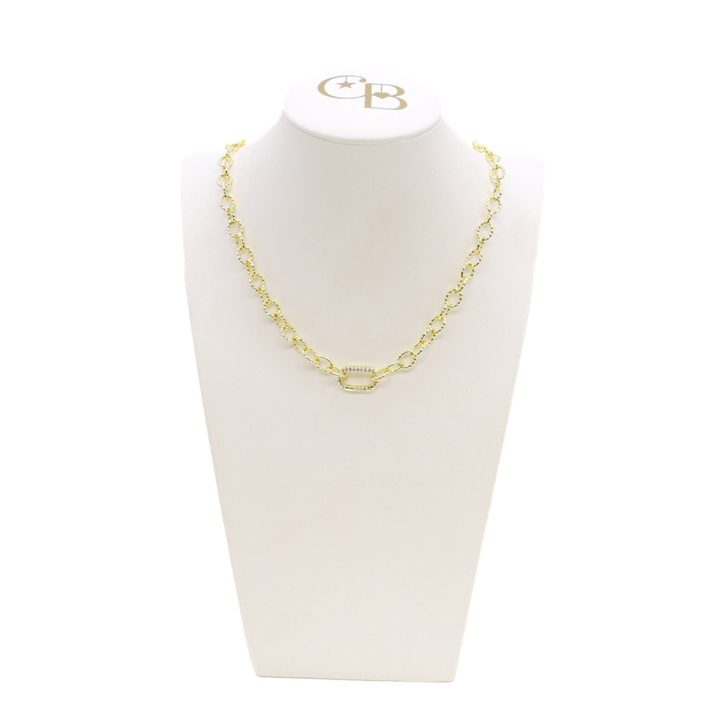*Gold Alexis Necklace with Blair Carabiner: 18"