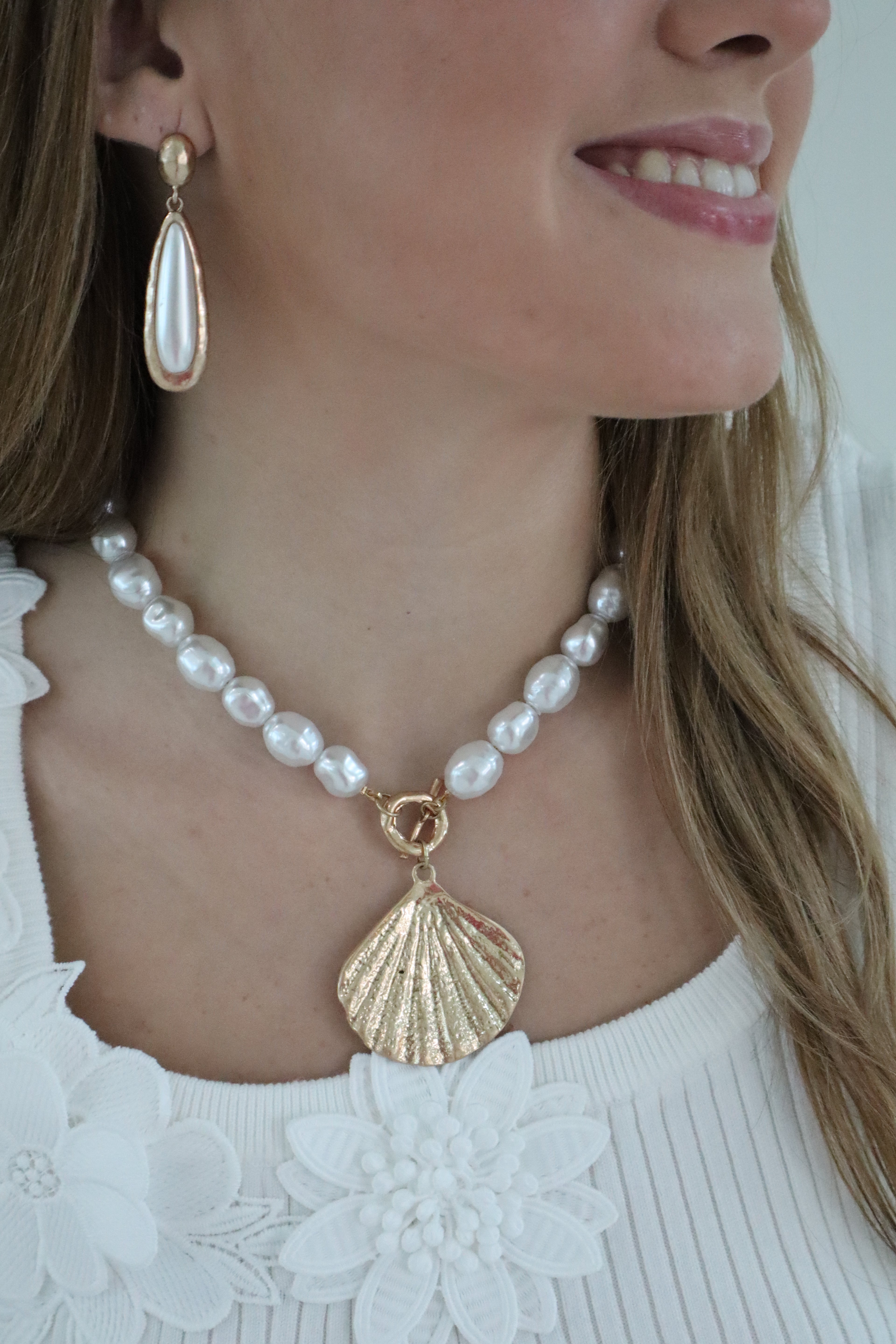 Gold Oval Drop Earrings