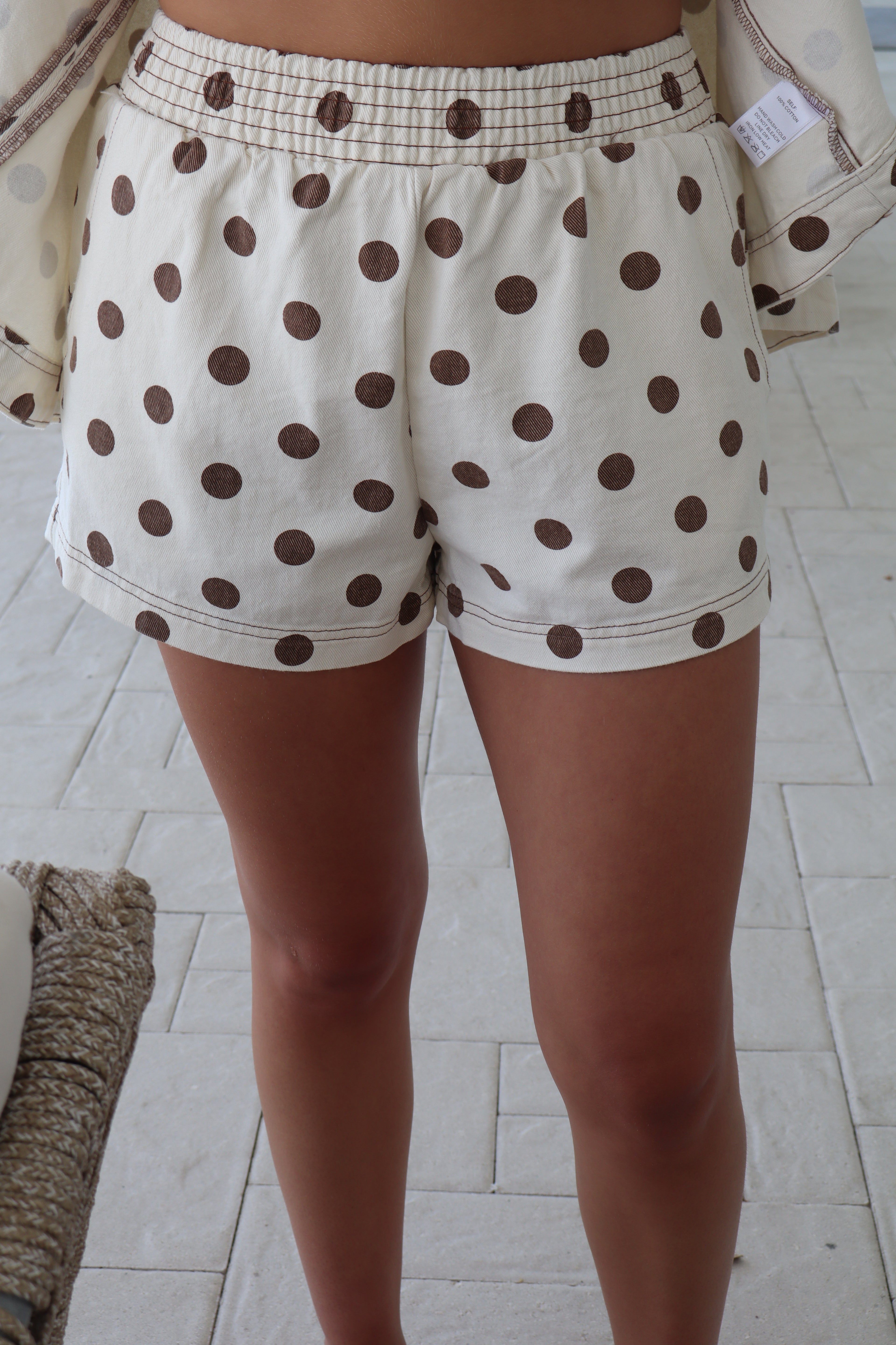 Oatmeal Polka Dot Shorts