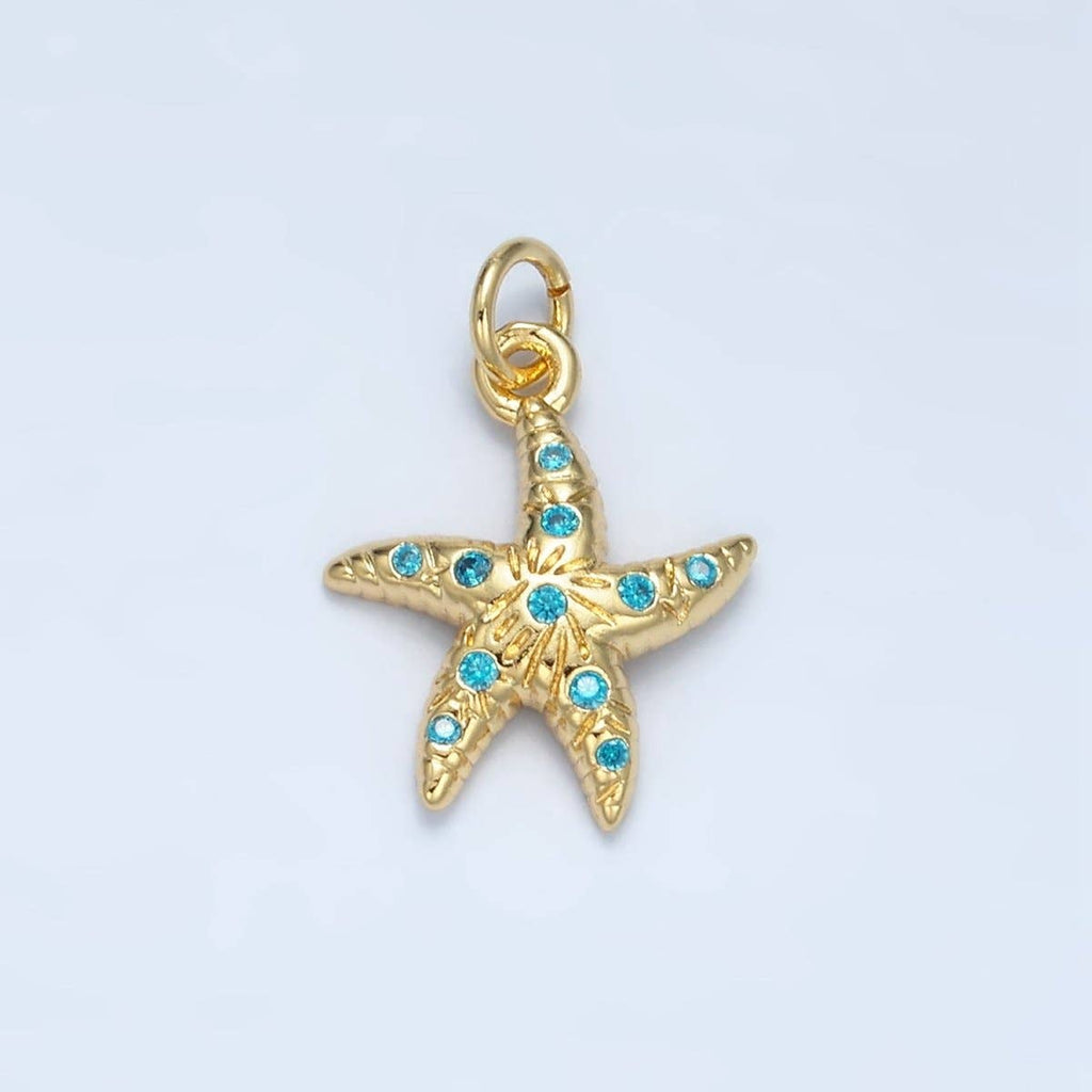 24K Gold Filled Blue Starfish