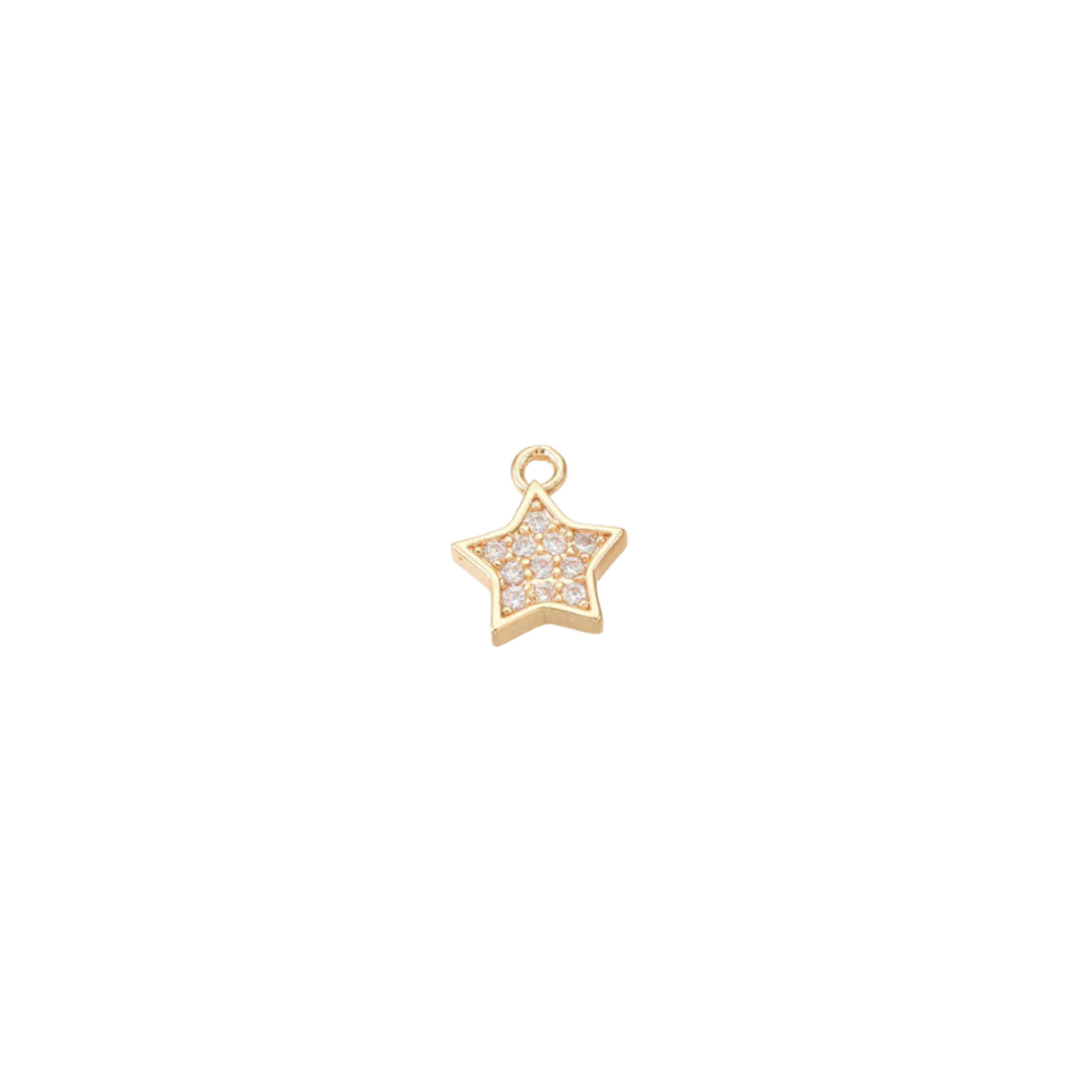 Gold Crystal Star Charm
