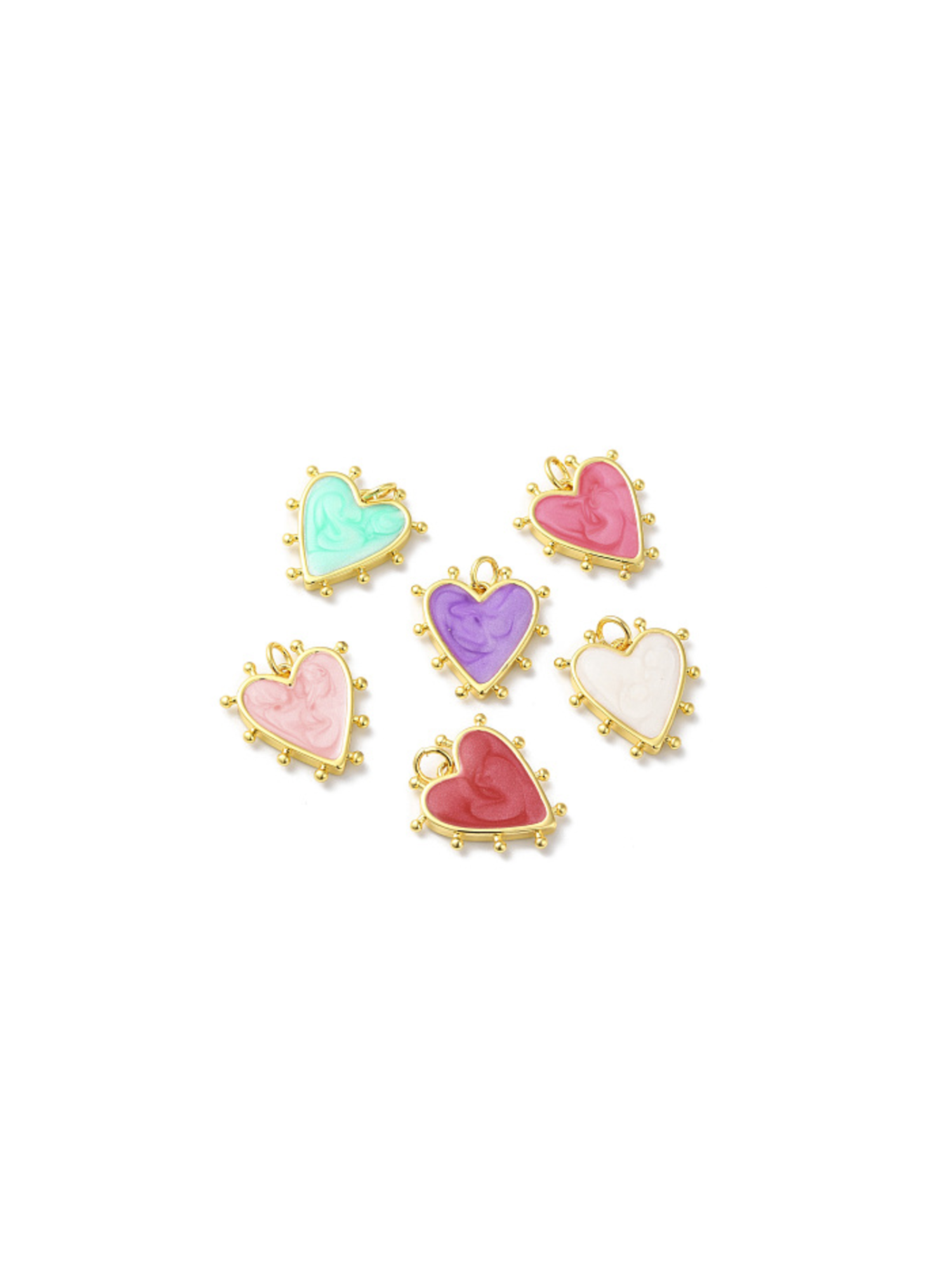 Gold Studded Heart Charm