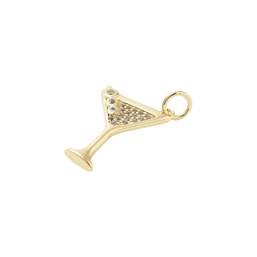 Gold Cubic Zirconia Martini Glass