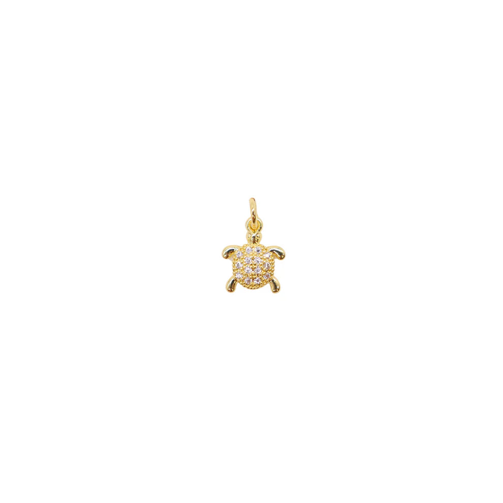 Gold Crystal Sea Turtle Charm