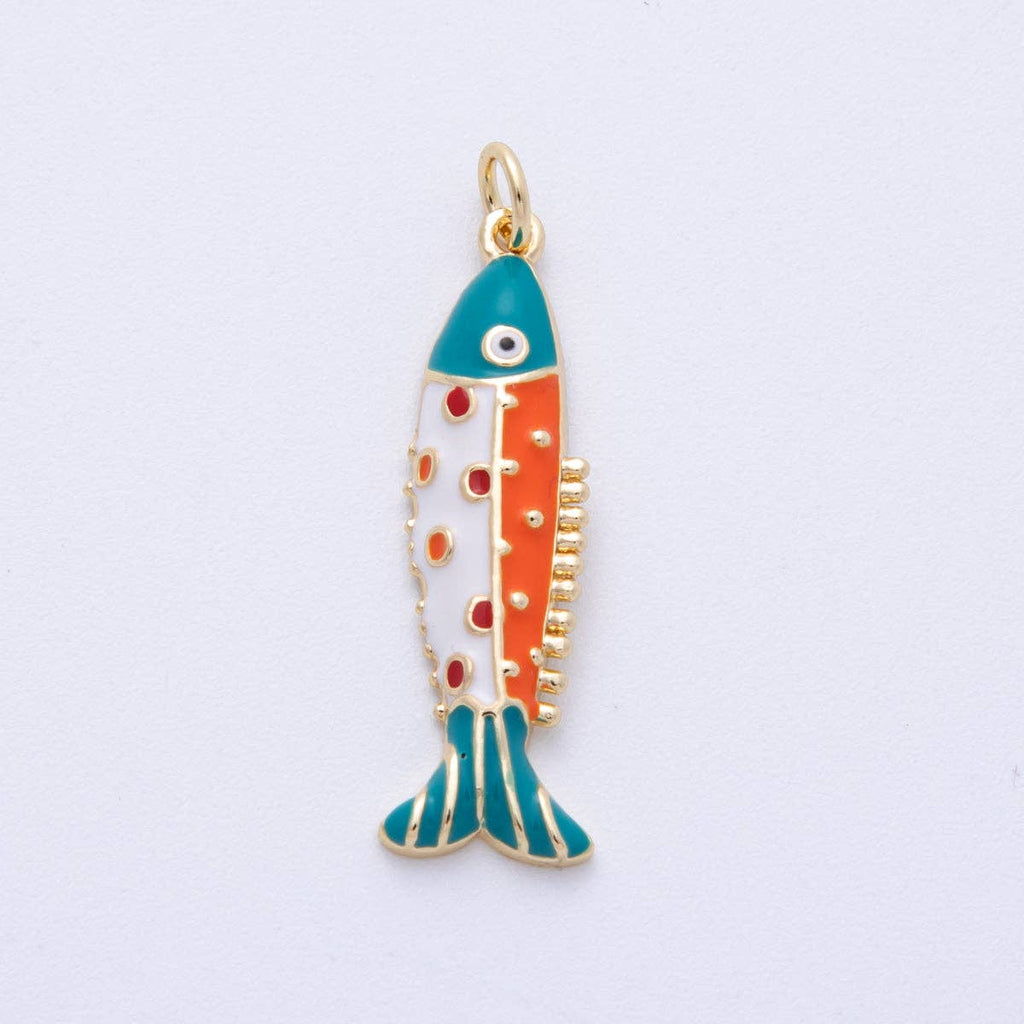 18K Gold Filled Multicolor Sardine Charm