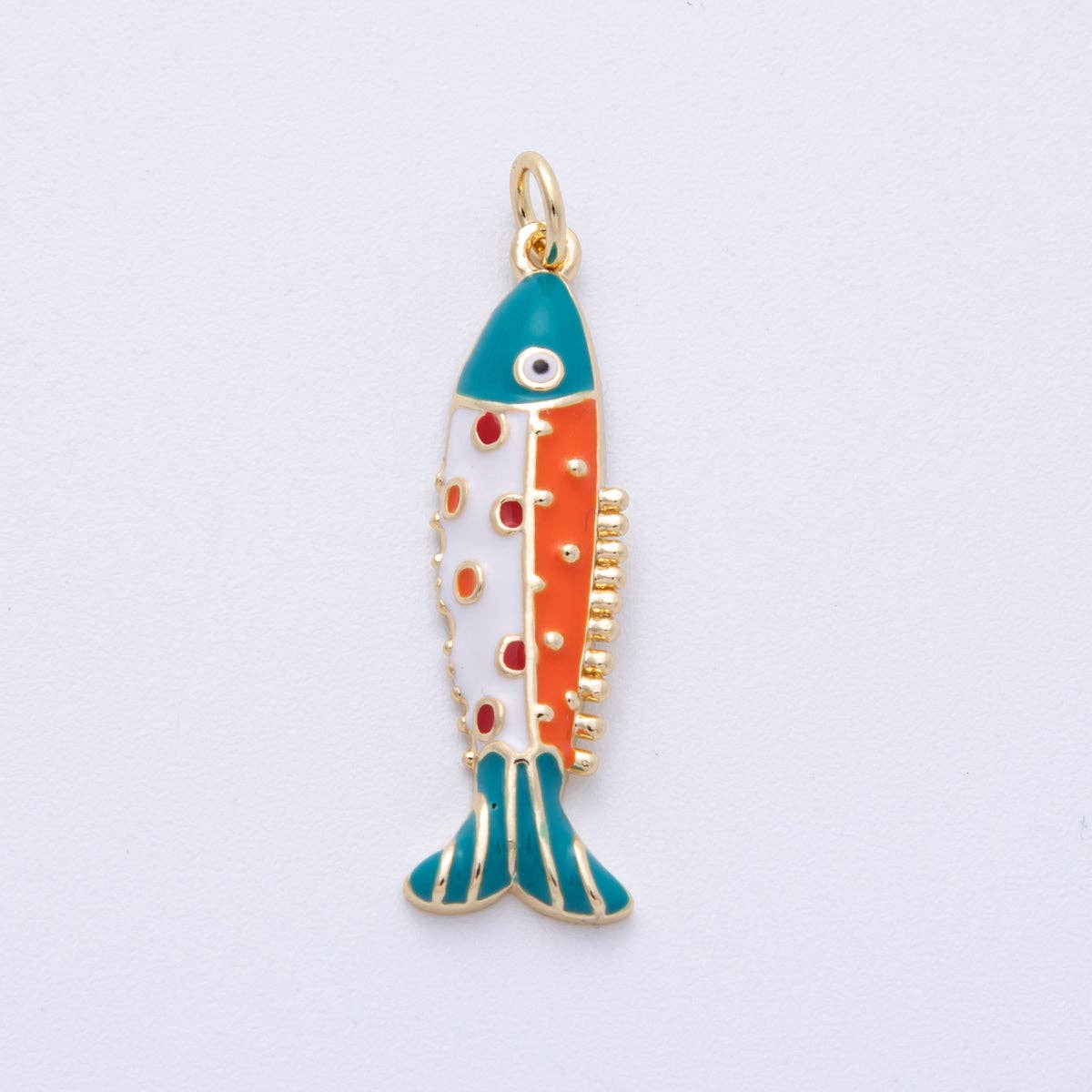 18K Gold Filled Multicolor Sardine Charm