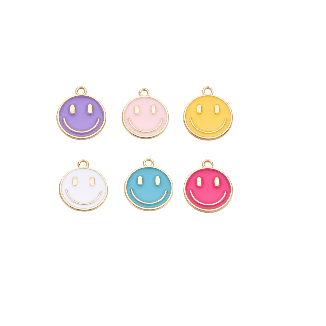 Gold Large Smiley Face Charm