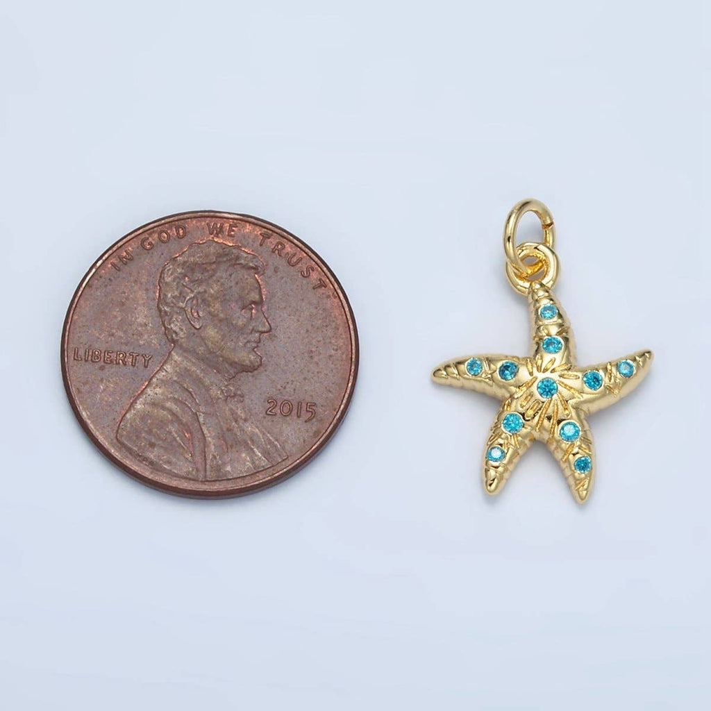 24K Gold Filled Blue Starfish
