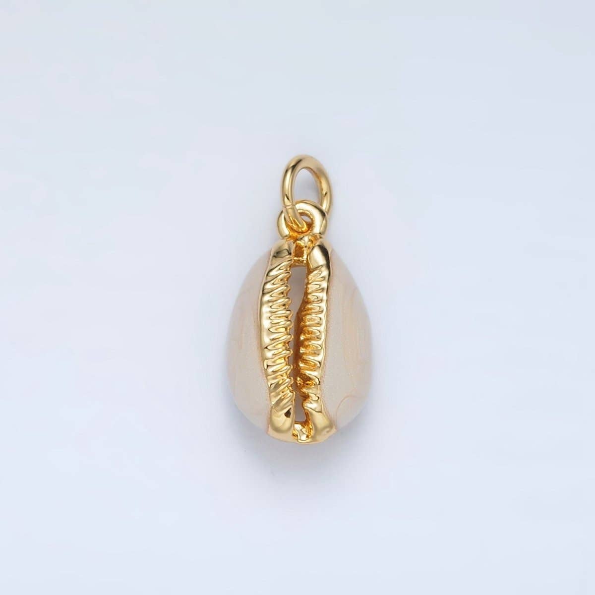 24K Gold Filled White Shell Clam Charm